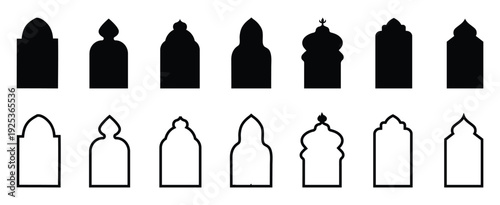 Muslim architecture geometric design elements, moroccan minimal arcs.