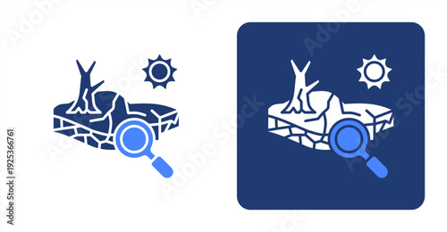 Drought Analysis icon, with contrast background.