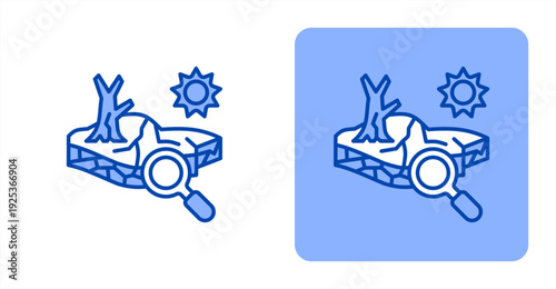 Drought Analysis icon, with contrast background.