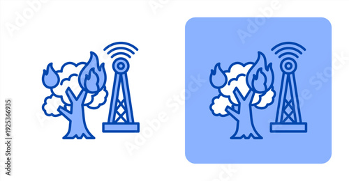 Wildfire Detection icon, with contrast background.