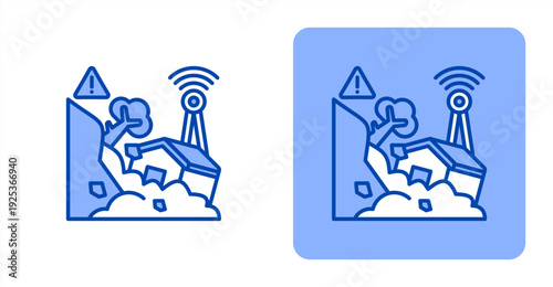 Landslide Monitor icon, with contrast background.