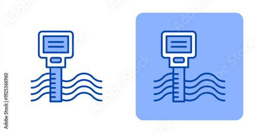 Flood Surveillance icon, with contrast background.