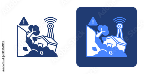 Landslide Monitor icon, with contrast background.