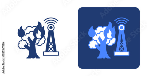 Wildfire Detection icon, with contrast background.