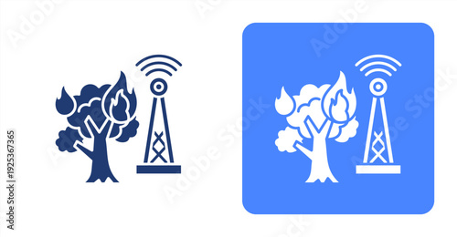 Wildfire Detection icon, with contrast background.