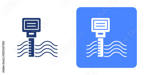 Flood Surveillance icon, with contrast background.