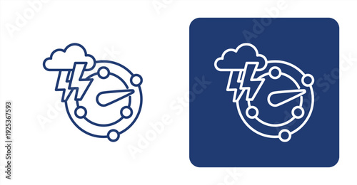 Storm Tracking icon, with contrast background.