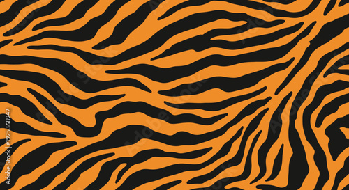 Vibrant orange and black zebra pattern design element.