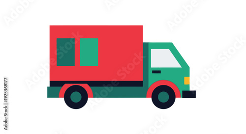 Wallpaper Mural Simple illustration of a green delivery truck with red cargo. Torontodigital.ca