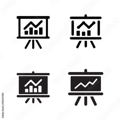 analytics presentation board silhouette icon for business growth report