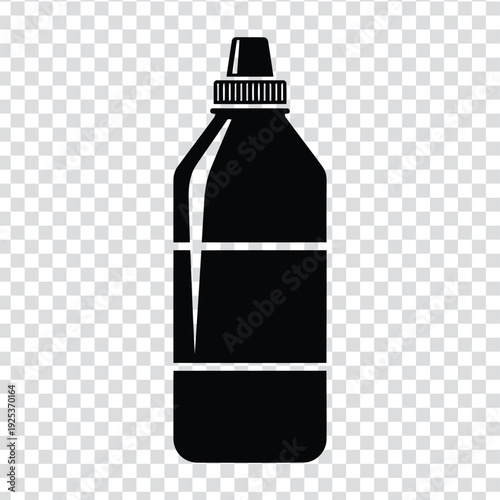 Black silhouette of a plastic squeeze bottle with nozzle