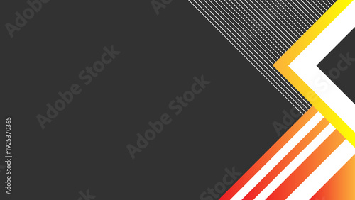 Modern Abstract Geometric Background With Orange and Yellow Diagonal Stripes and Dark Space