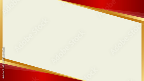 Elegant Red And Gold Frame Background With Blank Cream Center For Invitations And Luxury Banners