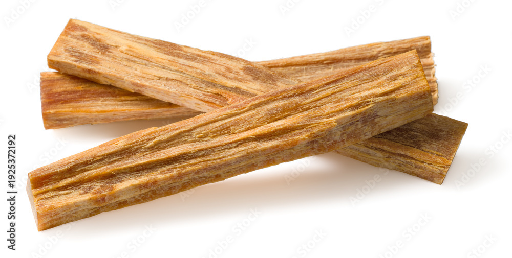 Fototapeta premium Cedar wood sticks isolated on white background.