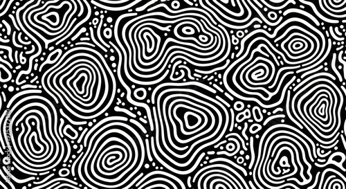 Abstract Organic Swirls and Dots Pattern.