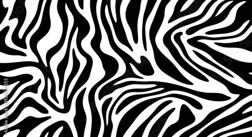 Abstract Zebra Stripes Pattern Black and White.