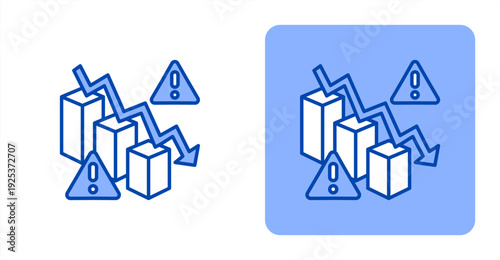 Economic Risk icon, with contrast background.