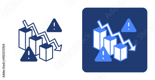 Economic Risk icon, with contrast background.