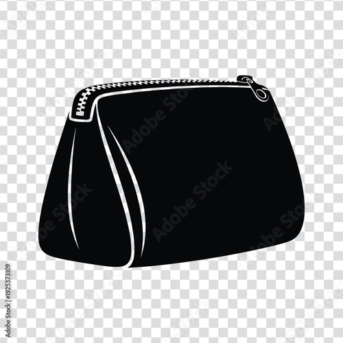 Black clutch bag with zipper closure