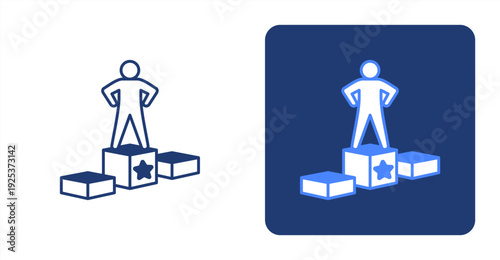 Business Confidence icon, with contrast background.