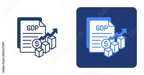 Gdp Analysis icon, with contrast background.