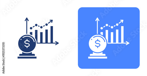 Economic Forecast icon, with contrast background.