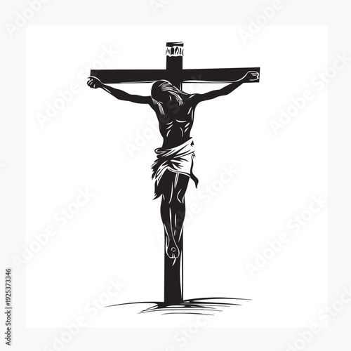 silhouette of a statue of Jesus on the cross