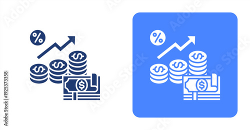 Interest Rate icon, with contrast background.