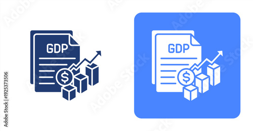 Gdp Analysis icon, with contrast background.