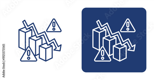 Economic Risk icon, with contrast background.