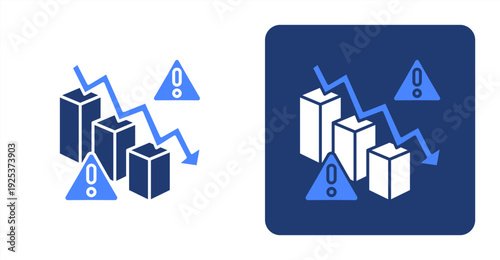 Economic Risk icon, with contrast background.