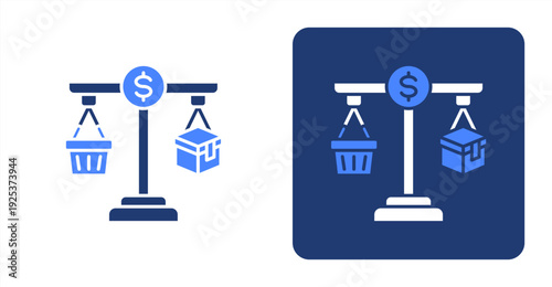 Supply Demand icon, with contrast background.