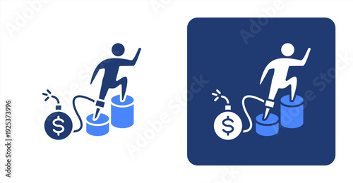 Public Debt icon, with contrast background.