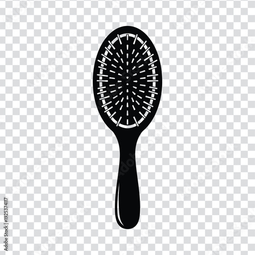 Black hairbrush icon for design use