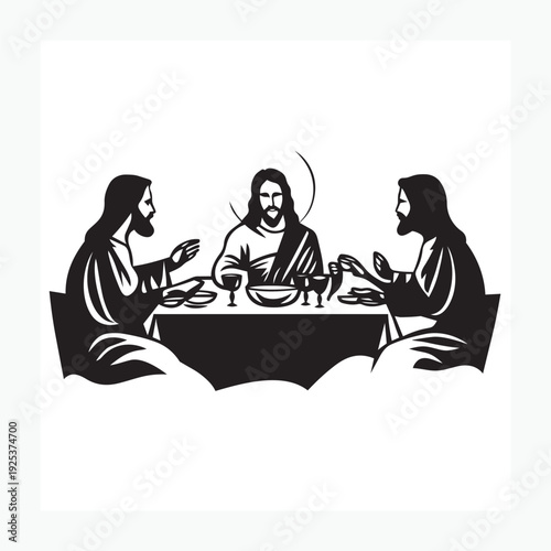 vector illustration of Jesus' supper