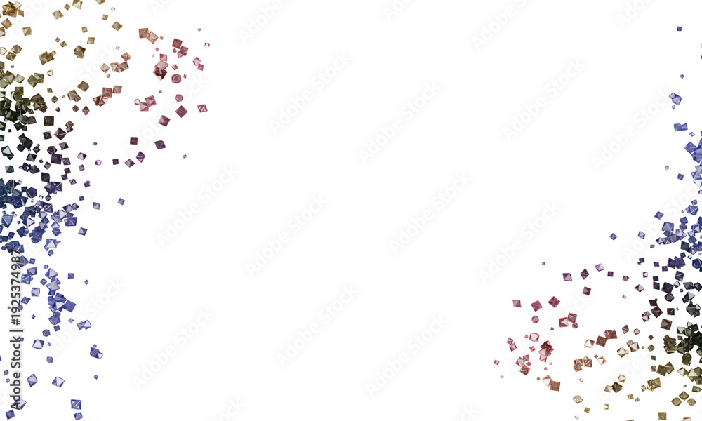 Fototapeta premium Colorful Glass Particles Floating Isolated on Transparent Background