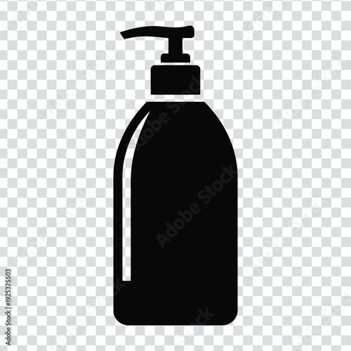 Black silhouette of a pump bottle