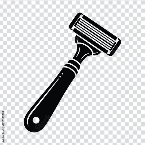 Black razor icon for shaving and grooming