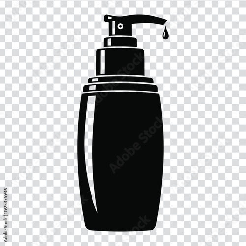 Black silhouette of a pump dispenser bottle