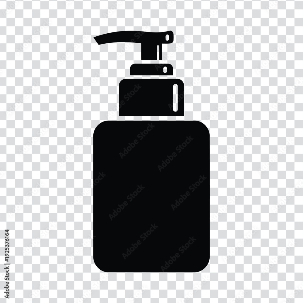 Obraz premium Black silhouette of a pump dispenser bottle