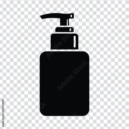 Black silhouette of a pump dispenser bottle
