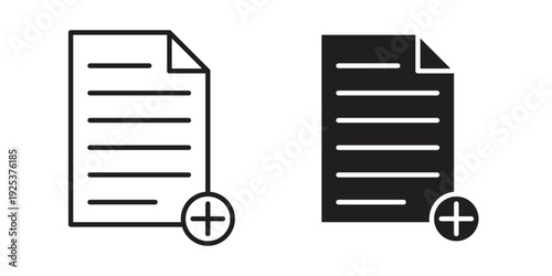 Add document icon symbol design template. Vector 10 eps.