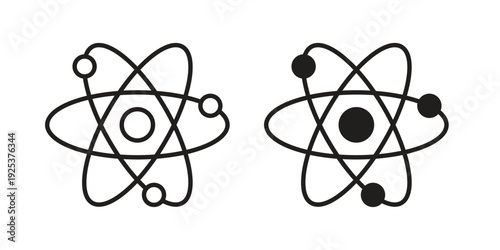 Atom icon symbol design template. Vector 10 eps.