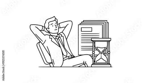 Procrastination and Deadline Concept Business Line Vector