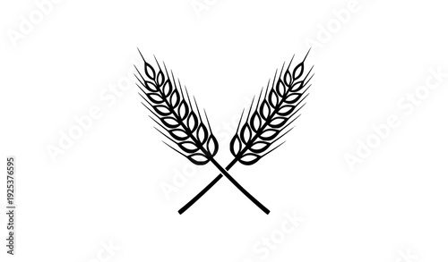 Wheat Harvest Organic Agriculture Emblem Vector