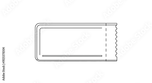 Blank Ticket Stub Outline Vector Illustration