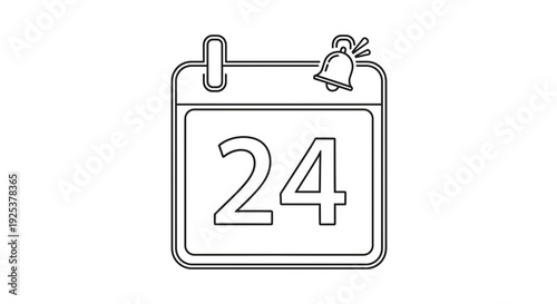 Calendar Icon with Bell Notification, Reminder, Event Date, Deadline, Planning