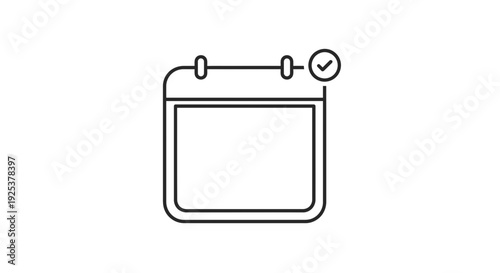 Calendar icon with check mark symbol, representing scheduled event or completed task