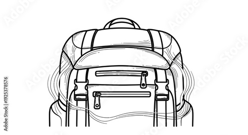 Backpack Sketch, Travel Gear, Outdoor Adventure, Hiking Equipment, Camping Backpack