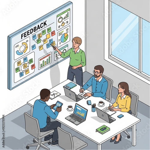 Team Meeting with Feedback Presentation and Discussion.